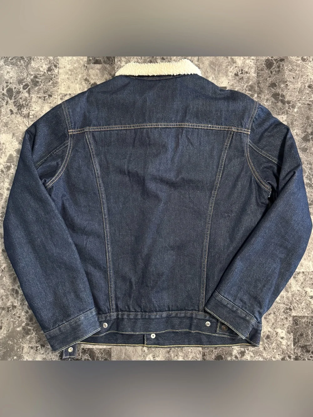 Levi's Dark Blue Denim Sherpa Collar Jacket - Picture 6 of 6
